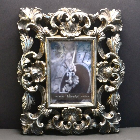 Baroque Silver Picture Frame 4x6 St Décor Sicilia Ornate Vintage Style - Picture 1 of 4